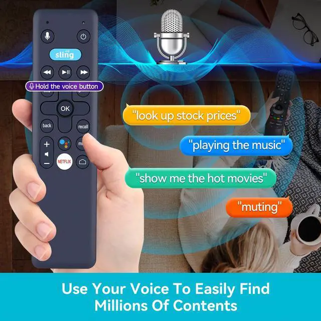 Alt view image 6 of 7 - Replacement Voice Remote Control Compatible for Sling AIRTVMINI AirTV Mini