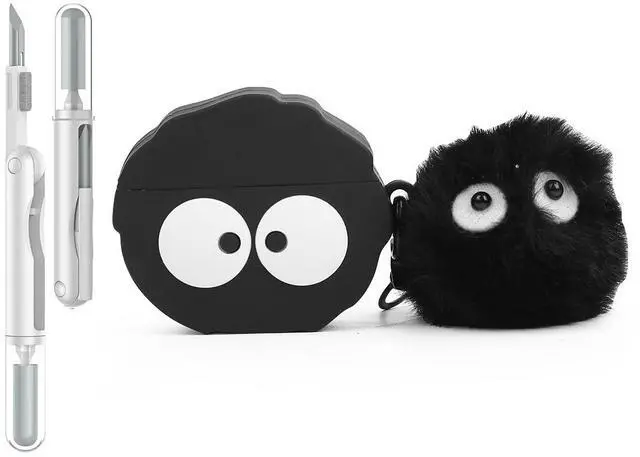 Main image of Case for AirPods 4th Generation Wireless Earbuds (2024) with Doll and Carabiner and Cleaning Pen Kit, Silicone Charging Protective Cover with Cartoon Skin Design for AirPods 4