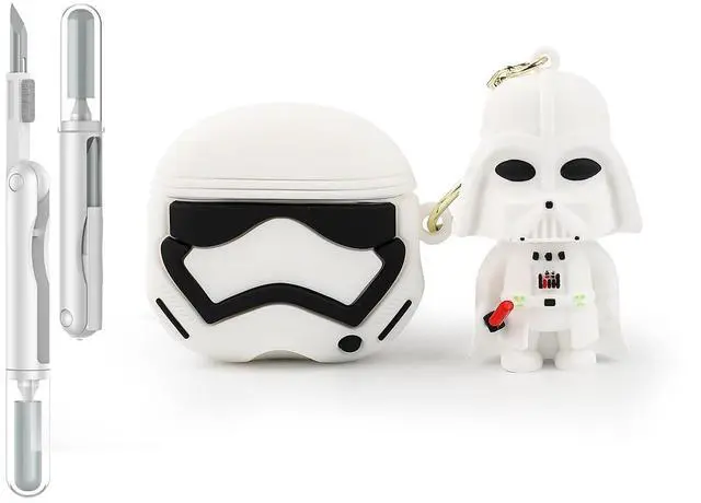 Main image of Case for AirPods 4th Generation Wireless Earbuds (2024) with Doll and Carabiner and Cleaning Pen Kit, Silicone Charging Protective Cover with Cartoon Skin Design for AirPods 4