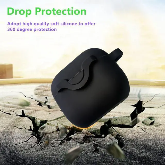 Alt view image 3 of 7 - Secure Lock Case for Airpods 3 with Cute Flowers Keychain Lanyard,Silicone Protective Cover for Airpods 3rd Generation Case Women Girls for Apple iPod 3rd Charging Cases 2021 (Black)