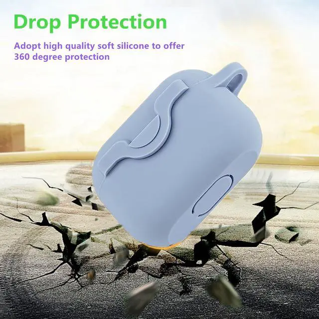 Alt view image 2 of 7 - Secure Lock Case for Airpods 3 with Cute Flowers Keychain Lanyard,Silicone Protective Cover for Airpods 3rd Generation Case Women Girls for Apple iPod 3rd Charging Cases 2021 (Blue)