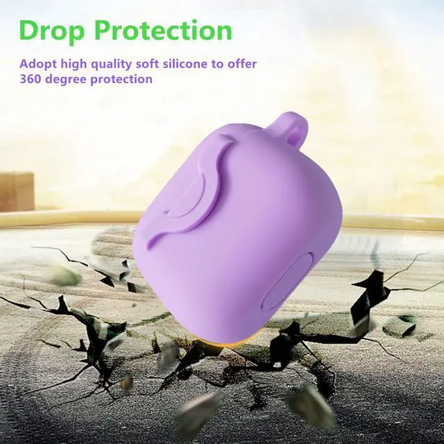 Alt view image 2 of 7 - Secure Lock Case for Airpods 3 with Cute Flowers Keychain Lanyard,Silicone Protective Cover for Airpods 3rd Generation Case Women Girls for Apple iPod 3rd Charging Cases 2021 (Purple)