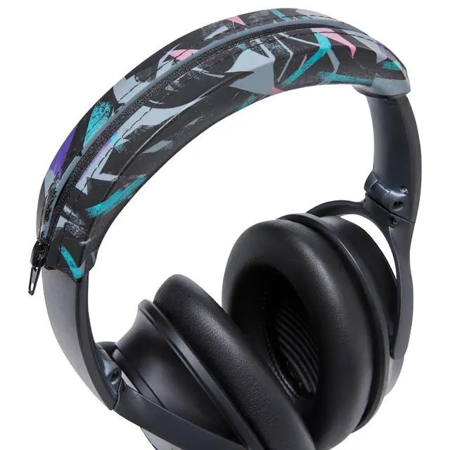 Alt view image 7 of 7 - SweatZ and BandZ Protective Sweat Cover & Headband Cover Bundle for Bose QuietComfort 35 Headphones by Wicked Cushions | 90's Black