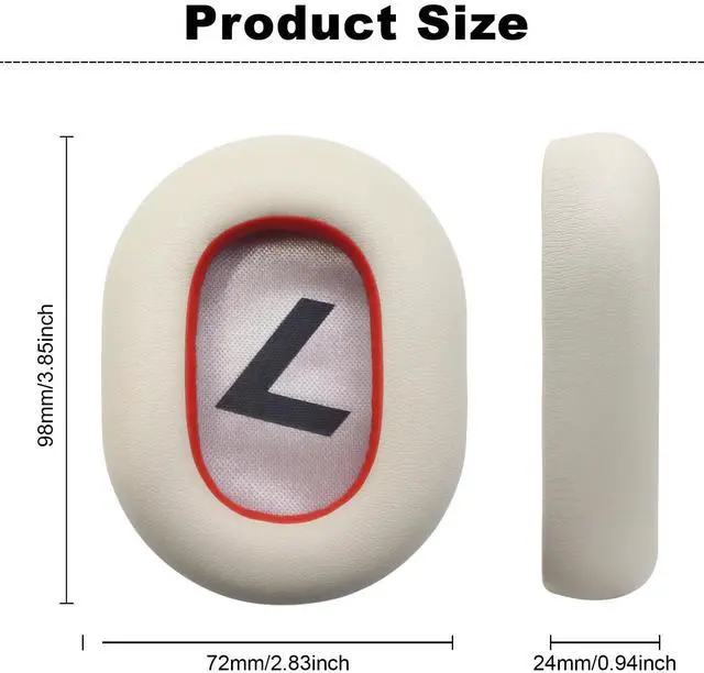 Alt view image 2 of 7 - Replacement Ear Pads for Plantronics Voyager 8200 UC/Plantronics Backbeat Pro2 Headphones, Comfortable Durable Headphone Ear Cover (White)