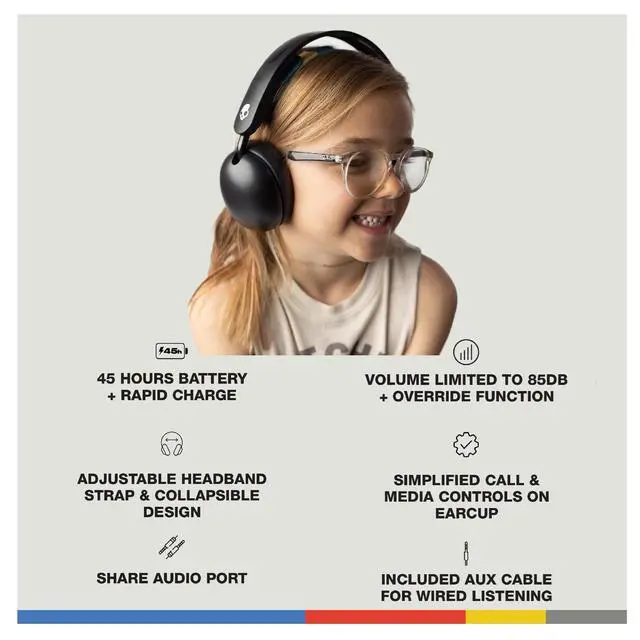 Alt view image 3 of 7 - S6KBW-Q952 Grom XT Bluetooth Wireless Headphones in Black