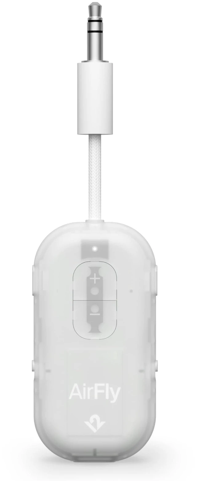 Main image of AirFly Pro 2, Bluetooth Adapter, Pair 2 AirPods, Glacial White Pair 2 AirPods or Wireless Headphones 3.5mm AUX Bluetooth Transmitter and Receiver for Cars, Boats, Treadmills, TVs & More