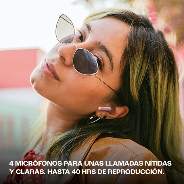 Alt view image 4 of 7 - Vibe Beam 2 - Noise Cancelling Earbuds - White Pure Bass sound, Active Noise Cancelling with Smart Ambient, 4 mics for crisp, clear calls, Water and dust resistant