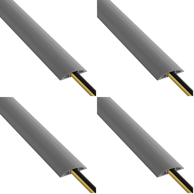 Main image of Cable Protector, 1/2 in H, 6 ft L, 2-3/8 in W, 1 Channel, PVC, Gray CC-4-1 Each (Pack of 4)