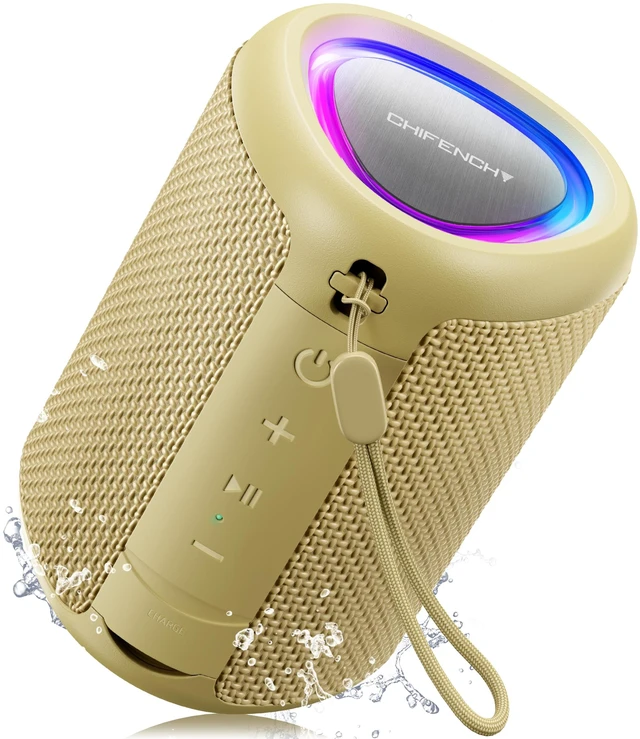 Main image of Portable Bluetooth Speaker Gifts Idea: Outdoor Travel Essentials Waterproof | Powerful HD Sound, Dynamic Lights, 15H Playtime, BT 5.3, TWS Pairing, IPX5 Beach|Camping|Pool Accessories, Halloween Music