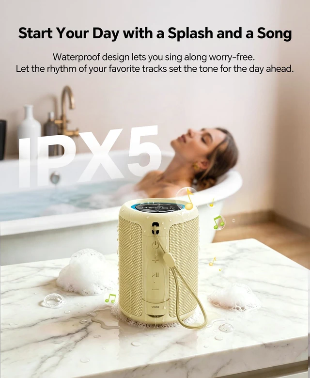 Alt view image 7 of 7 - Portable Bluetooth Speaker Gifts Idea: Outdoor Travel Essentials Waterproof | Powerful HD Sound, Dynamic Lights, 15H Playtime, BT 5.3, TWS Pairing, IPX5 Beach|Camping|Pool Accessories, Halloween Music