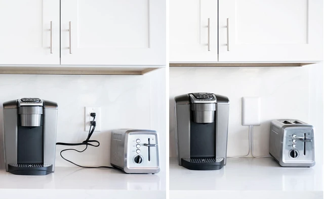 Alt view image 2 of 4 - Original & Patented Ultra-Thin Outlet Concealer with Cord Concealer Kit, Flat Extension Cord with Multi Outlets Power Strip, Ideal for Home Improvement, Hide Bulky and Messy Cords