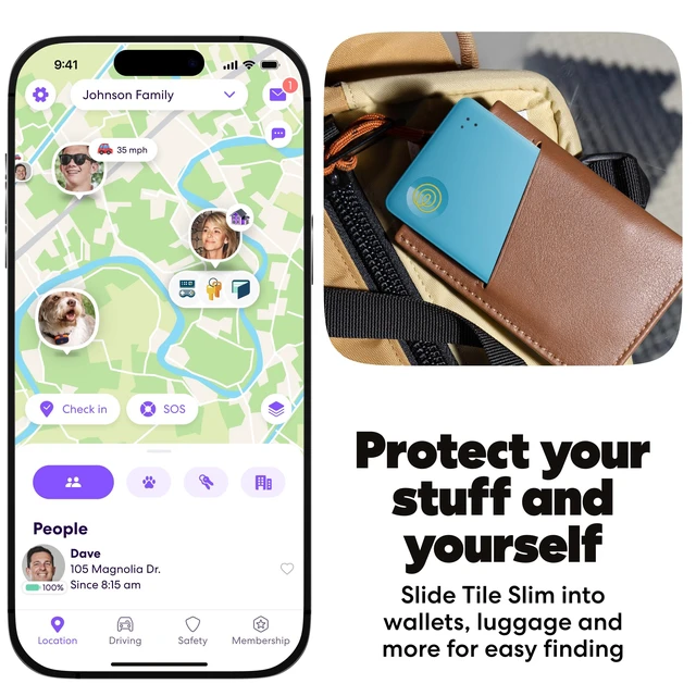 Alt view image 3 of 7 - Tile Slim - Wallet Finder, Bluetooth Tracker and Item Locator for Luggage Tags, Passports and More. Both iOS and Android Compatible. Phone Finder. 1-Pack (Aqua Lemon)