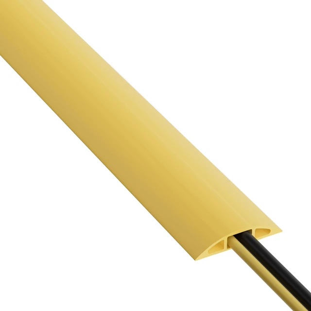Main image of 6ft Floor Cord Cover, Floor Cable Protector, Extension Cord Cover, Protect Wires & Prevent Cable Trips, Cable Management Solution - Cord Cavity = 0.63" (W) x 0.31" (H) - Safety Yellow