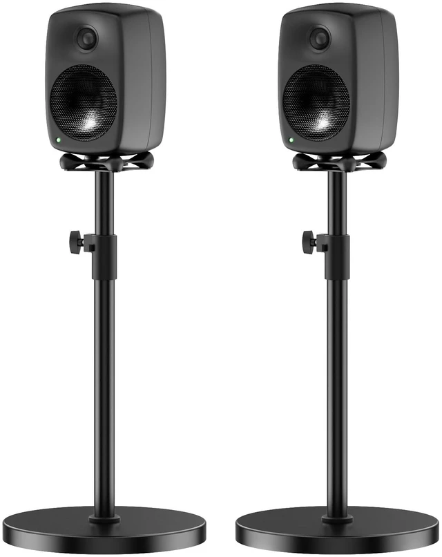 Main image of Height Adjustable Speaker Stands Pair for Genelec G Two 8020D 8320A Speaker Stand with Cable Management - Heavy Duty Floor Speaker Stand for Genelec Studio Monitor Stands Up to 30 Lbs
