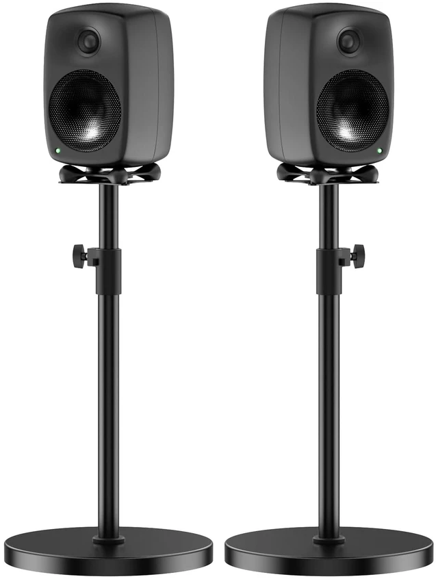 Main image of Height Adjustable Speaker Stands Pair for Genelec G Three 8030C 8330A Speaker Stand Wr Cable Management - Heavy Duty Floor Speaker Stand for Genelec Studio Monitor Stands Up to 30 Lbs