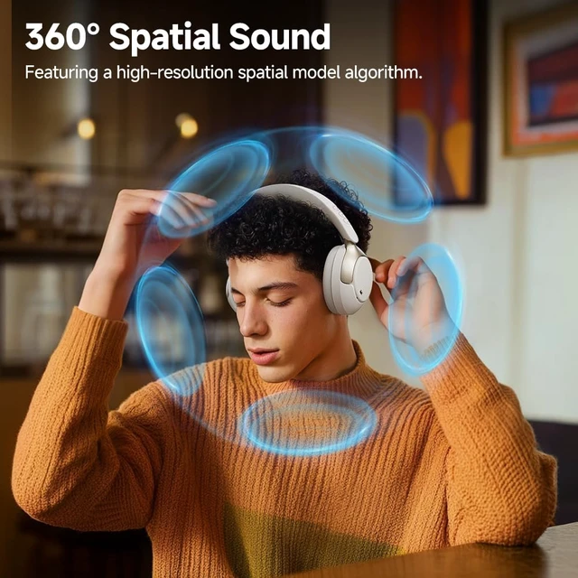 Alt view image 7 of 7 - H3 PRO Adaptive ANC Wireless Headphones Over Ear 50dB Active Active Noise Cancelling, LDAC Hi-Res Wireless Audio, 55H Playtime, Custom EQ via App, Multiple Modes