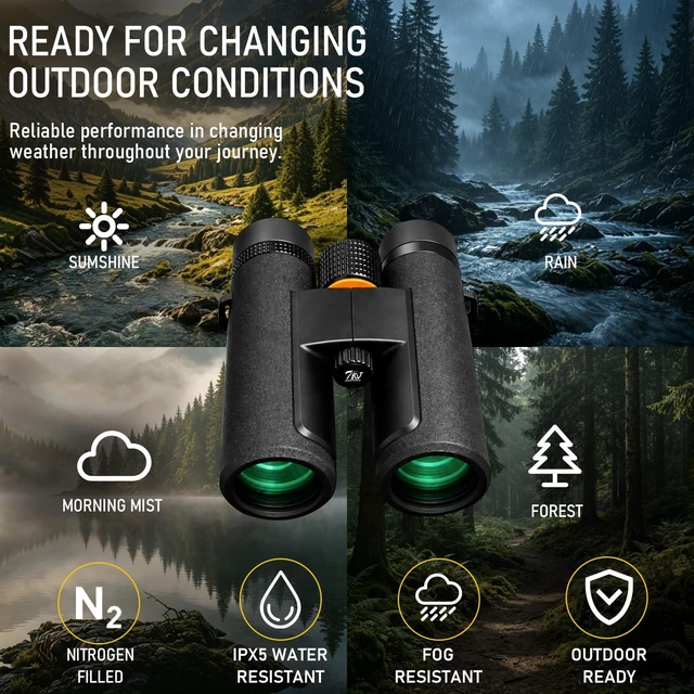 Alt view image 5 of 7 - 12x42 Binoculars for Adults, Wildlife, Hiking, Travel, Bird Perfect for Yellowstone National Park, Wildlife Observation, Hiking & Mountain Viewing with Sharp Outdoor Optics