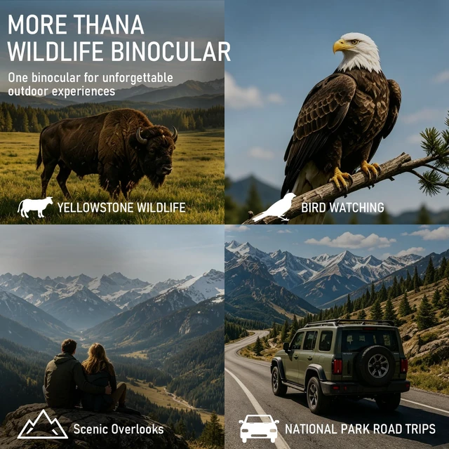 Alt view image 6 of 7 - 12x42 Binoculars for Adults, Wildlife, Hiking, Travel, Bird Perfect for Yellowstone National Park, Wildlife Observation, Hiking & Mountain Viewing with Sharp Outdoor Optics
