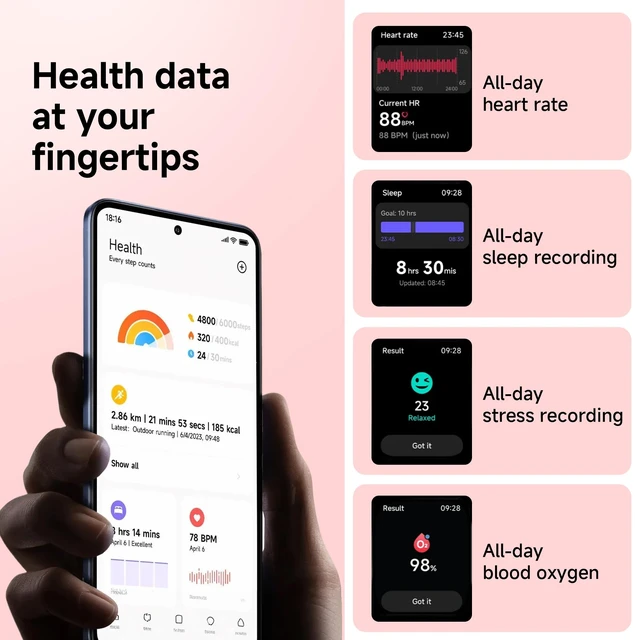 Alt view image 3 of 7 - Redmi Watch 5 Lite, 1.96" AMOLED, 18-Day Battery, GPS, BT Calling Heart Rate SpO2, 150+ Workout Modes, 5ATM Water Resistance, iOS/Android