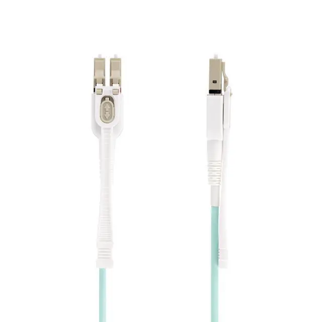 Alt view image 2 of 4 - 8m (26.2ft) LC (UPC) OM4 Multimode Fiber Optic Cable, 50/125, 100G, Low Insertion Loss, LSZH Fiber Jumper Cord | OM4 LOMMF, Optic, 125, Low Insertion Loss, LSZH, Jumper Cord, 100Gbps, Push-pull tabs f