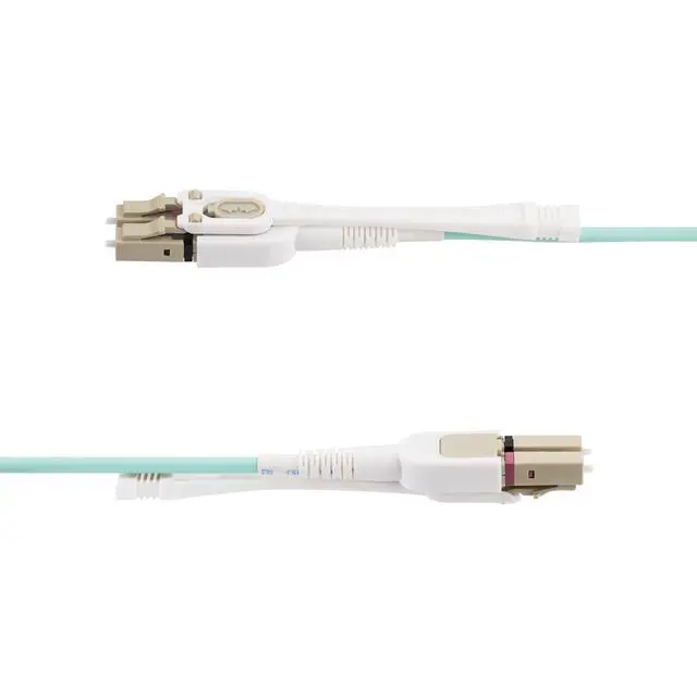Alt view image 3 of 4 - 8m (26.2ft) LC (UPC) OM4 Multimode Fiber Optic Cable, 50/125, 100G, Low Insertion Loss, LSZH Fiber Jumper Cord | OM4 LOMMF, Optic, 125, Low Insertion Loss, LSZH, Jumper Cord, 100Gbps, Push-pull tabs f