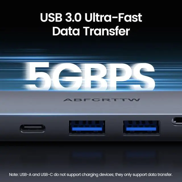 Alt view image 5 of 6 - 31.5'' USB C Hub Multiport Adapter HDMI 4K for MacBook Neo, iPad | 7 in 1 USB C Docking Station with HDMI 4K@60Hz, 100W PD Fast Charging, 3 USB 3.0 Data Port, SD/TF Card Reader for Laptop, PC