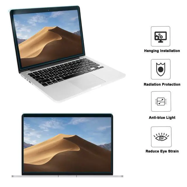 Alt view image 3 of 6 - 13-13.5 inch Laptop Blue Light Blocking Screen Protector | Anti-UV Eye Protection Filter Film for Diagonal 13, 13.3, 13.5 inch 16:9 Widescreen Notebook LED Monitor Panel