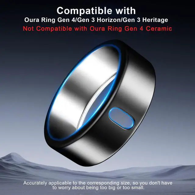 Alt view image 2 of 6 - 5 Pack Ring Cover Compatible with Oura Ring Gen 4, 3 Horizon/Heritage | Support Charging with Cover on, Ultra-Thin TPU Protector for Men Women, Size 11