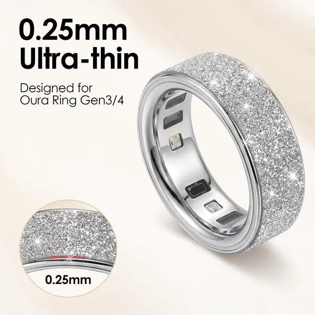 Alt view image 2 of 6 - 12 Pack Bling Skin Protector for Oura Ring Gen 3/4, Ultra-Thin Cover Accessories Anti-Scratch Protective Stickers for Oura Ring 3/4