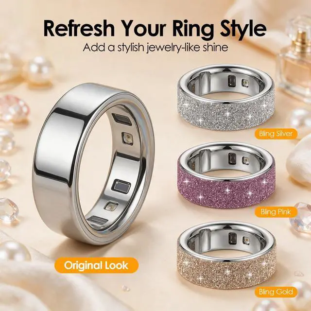 Alt view image 3 of 6 - 12 Pack Bling Skin Protector for Oura Ring Gen 3/4, Ultra-Thin Cover Accessories Anti-Scratch Protective Stickers for Oura Ring 3/4