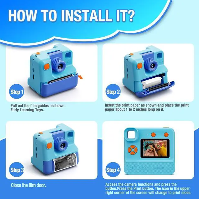 Alt view image 3 of 6 - 5 Rolls Kids Instant Camera Refill - HD Thermal Print Paper Set for Portable Cameras
