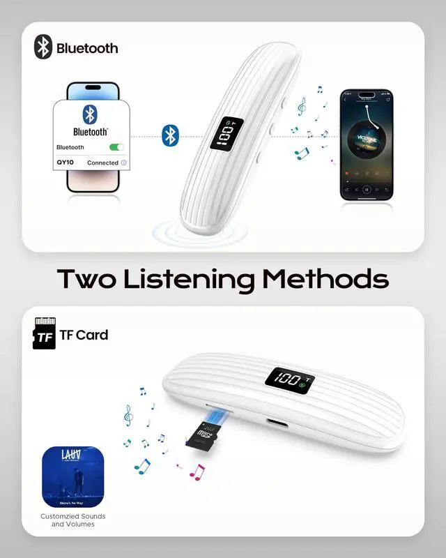 Alt view image 5 of 6 - Pillow Speaker, Bluetooth Sleep Sound Machine, White Noise & Timer | Mini Bone Conduction 5.3 Bluetooth, Under Pillow Speaker for Sleeping with LED Display & Private Listening for Side Sleepers