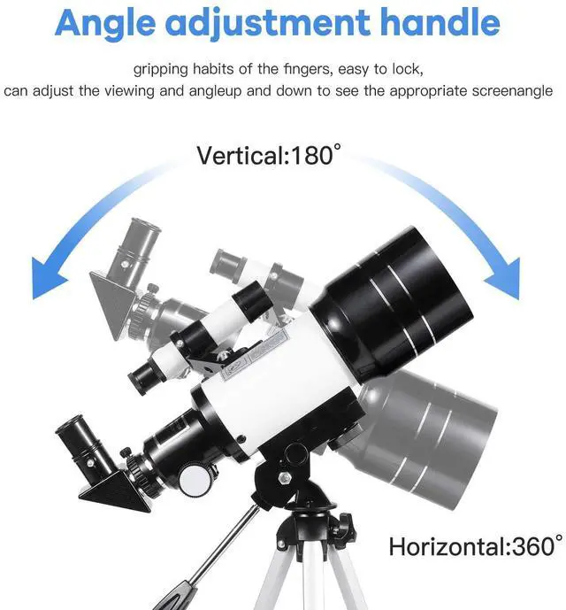 Alt view image 3 of 6 - Telescope for Kids & Adults, 70mm Aperture 300mm Telescopes for Astronomy Beginners, 15X-150X Magnification Portable Refractor Telescope with Adjustable Tripod, Phone Adapter