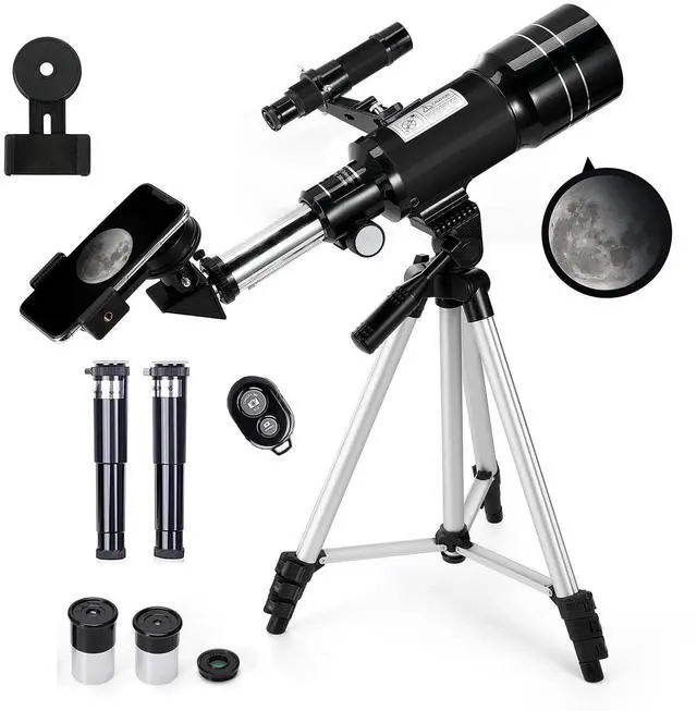 Main image of Telescope for Kids & Adults, 70mm Aperture 300mm Telescopes for Astronomy Beginners, 15X-150X Magnification Portable Refractor Telescope with Adjustable Tripod, Phone Adapter