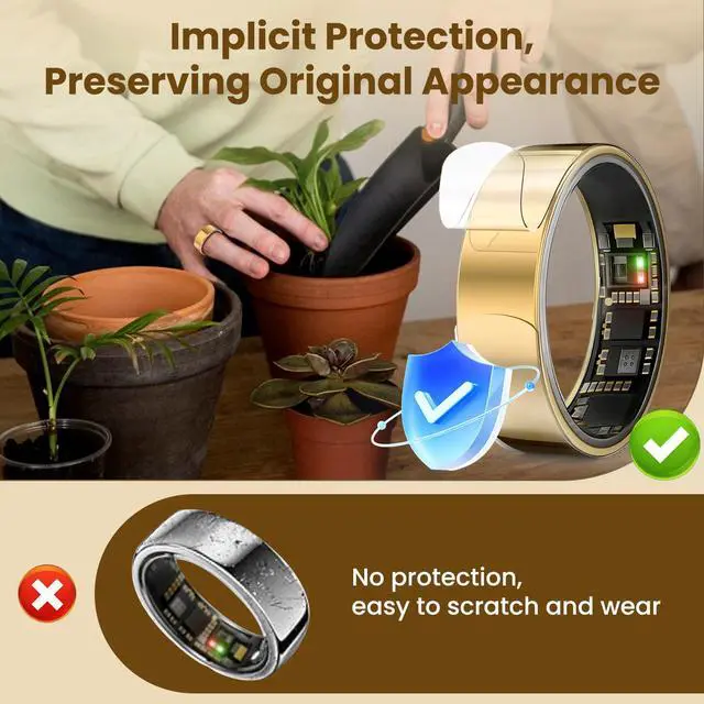 Alt view image 5 of 6 - 10 Pack Cover Compatible with Ultrahuman Ring Air, Ultra-Thin 0.13mm Invisible Protector, Scratch-Resistant Full-Cover Film for Daily Wear (Size M for 11/12/13/14)
