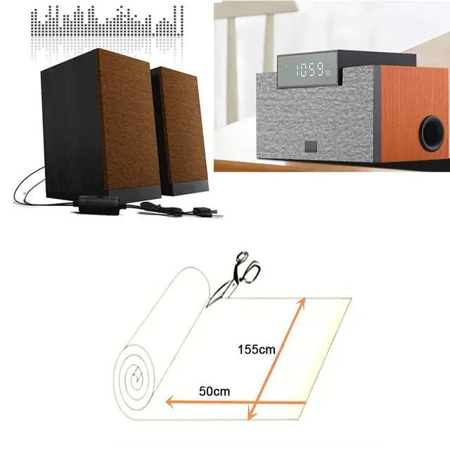 Alt view image 2 of 6 - Speaker Grill Cloth Brown Speaker Fabric Cover Material Vintage Dustproof Home Speakers/Media Cabinet/Stage Speakers/KTV Boxes Repair Fabric 19.7"x61.02" (Light Brown)