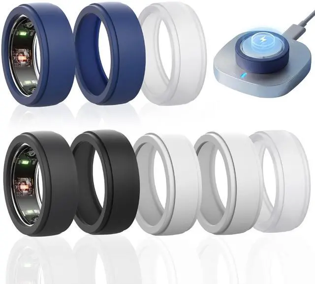 Main image of 8 Pack Ring Covers for Oura Ring Gen 3 & Gen 4 (Ceramic), Anti-Scratch Elastic Silicone Ring Protector, Full Coverage Protective Sleeves for Workout & Daily Wear, Size M (Ring Size 11/12/13/14/15)