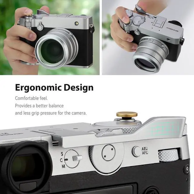 Alt view image 2 of 6 - Metal Thumb Up Grip for Fujifilm GFX100RF Camera Digital Accessories GFX 100RF Hot Shoe Thumb Up Rest Support Handgrip Silver THB-GFXRFS