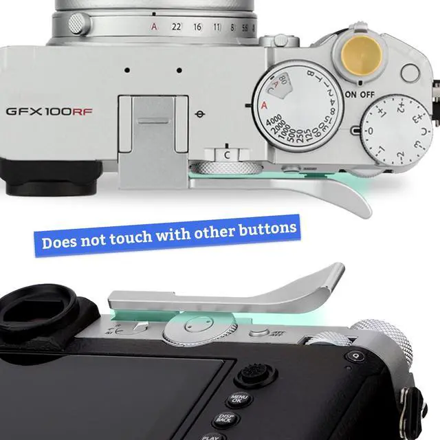 Alt view image 3 of 6 - Metal Thumb Up Grip for Fujifilm GFX100RF Camera Digital Accessories GFX 100RF Hot Shoe Thumb Up Rest Support Handgrip Silver THB-GFXRFS