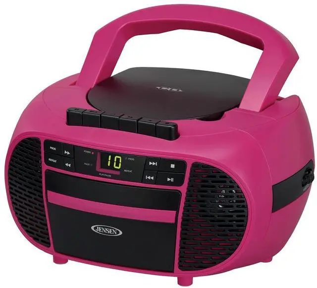 Main image of Portable CD Music System with Cassette Player/Recorder and AM/FM Stereo Radio, CD-550 (Magenta/Black)