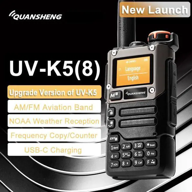 Alt view image 2 of 6 - 2 Packs Quansheng UV-K5(8) Radio USB-C Charging UV-K6 Two Way Radio Long Range with NOAA for Adults 5W UHF/VHF Dual Band DTMF AM FM Walkie Talkie Rechargeable