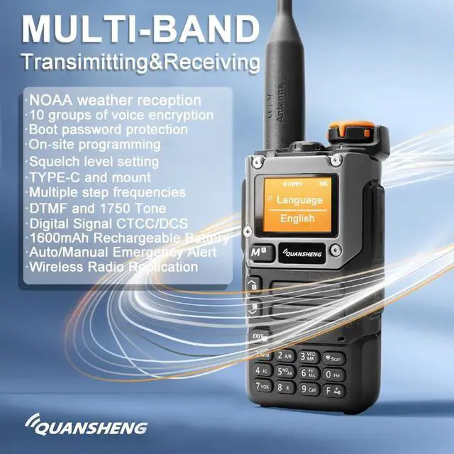 Alt view image 3 of 6 - 2 Packs Quansheng UV-K5(8) Radio USB-C Charging UV-K6 Two Way Radio Long Range with NOAA for Adults 5W UHF/VHF Dual Band DTMF AM FM Walkie Talkie Rechargeable