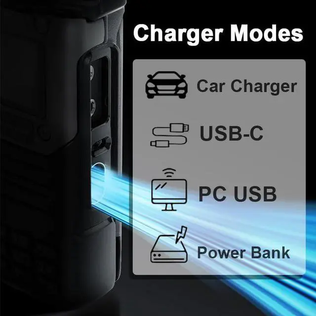 Alt view image 4 of 6 - 2 Packs Quansheng UV-K5(8) Radio USB-C Charging UV-K6 Two Way Radio Long Range with NOAA for Adults 5W UHF/VHF Dual Band DTMF AM FM Walkie Talkie Rechargeable