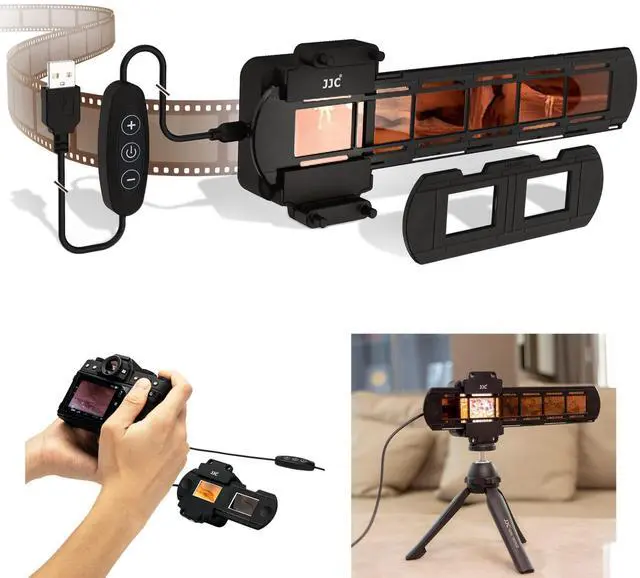 Main image of JJC 35mm Negative Film Scanning Copying LED Light Set | 10 levels Adjust,Includes Slides Holder,Film Strip Holder,USB Light Viewer w Shoe Mount,for Negatives Converter to Digital