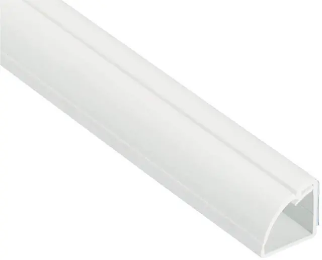 Main image of 39" White Quarter Round Cable Raceway, Corner Cord Cover, Self-Adhesive Floor Molding with Wire Channel - 0.87" (W) x 0.87" (H) x 39in Length - White