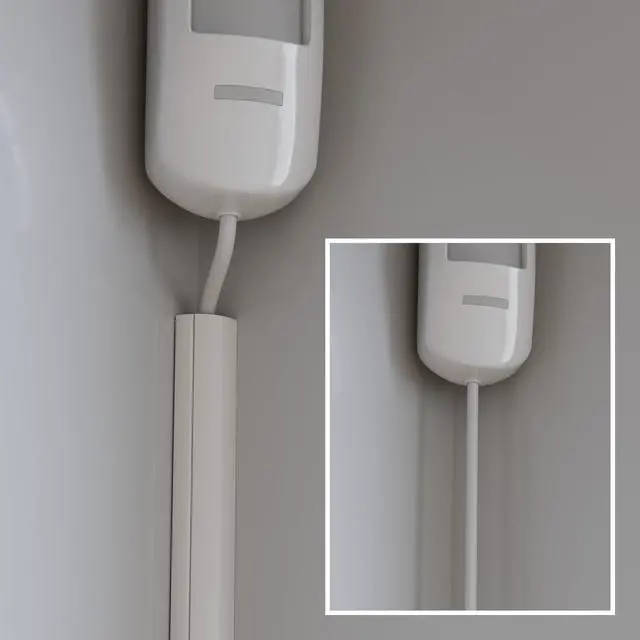 Alt view image 6 of 6 - 39" White Quarter Round Cable Raceway, Corner Cord Cover, Self-Adhesive Floor Molding with Wire Channel - 0.87" (W) x 0.87" (H) x 39in Length - White