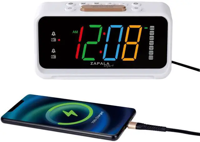 Main image of Alarm Clock Radio, 2 Alarms Jumbo LED Display Plug in Digital FM Clock Radio with USB Charging Port, Days Display, Adjustable Volume & Dimmer, Nightlight, Snooze for Deep Sleepers Kids