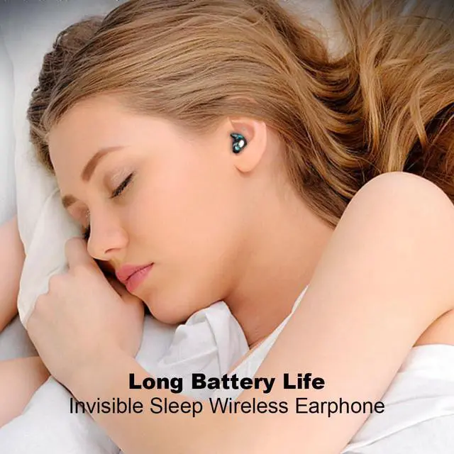 Alt view image 2 of 6 - Invisible Sleep Wireless Earphone, Ipx5 Waterproof Bluetooth Earbuds, Lightweight Sleep Headphones Bluetooth 5.3, Painless Invisible Sleep Earphones for Sensitive Sleeper, Long Battery Life (black)