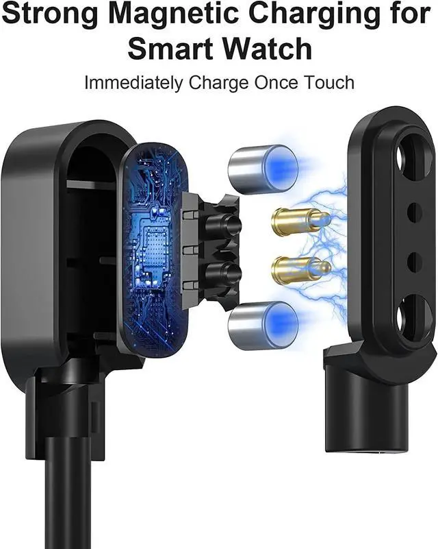 Alt view image 6 of 6 - Compatible with WAFTING Wallet Tracker Card Charger, 100cm Magnetic Replacement Charging Compatible for WAFTING Wallet Tracker Card (2 Pack-Black+White)