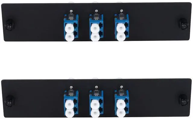 Main image of 6-Port LC Duplex SM Fiber Patch Panel with 3 UPC Adapters, 2pcs | fiber adapter panel 6-fiber LC to LC OS2 singlemode, Ideal for data centers & telecom racks & FTTH, low insertion loss